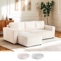 Ecksofa mit Halbinsel und ausziehbarem Bett in Rippenstoff Leka Aktion