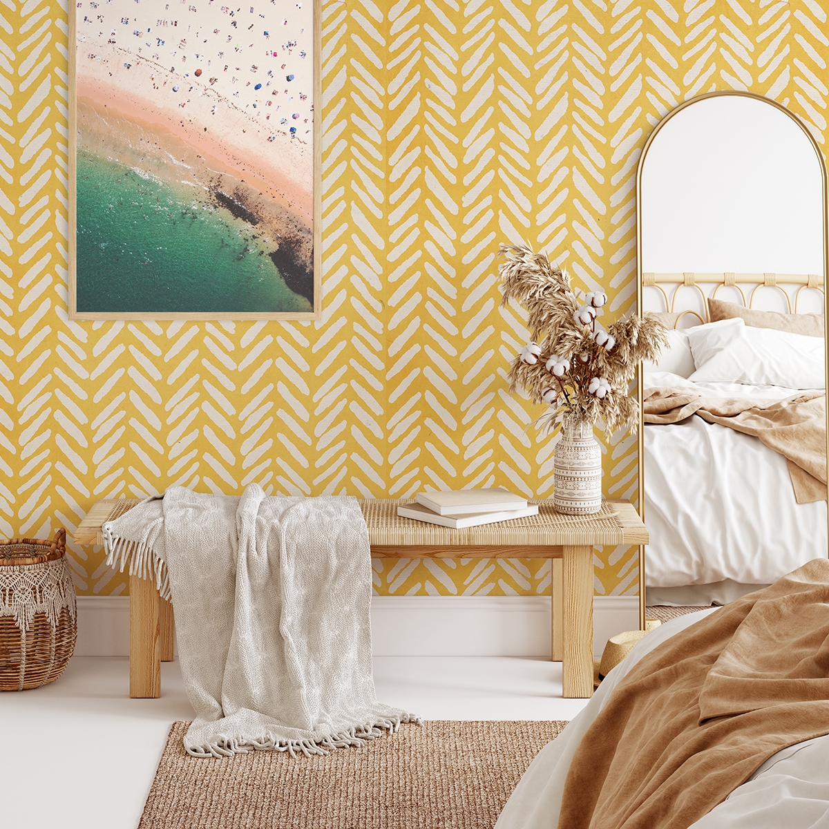 Vintage Gelbe Geometrische Selbstklebende Tapete für Wohnzimmer Aktion Vintage Gelbe Geometrische Selbstklebende Tapete für Wohnzimmer Aktion