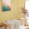 Vintage Gelbe Geometrische Selbstklebende Tapete für Wohnzimmer Verkauf