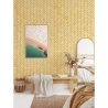 Vintage Gelbe Geometrische Selbstklebende Tapete für Wohnzimmer Katalog
