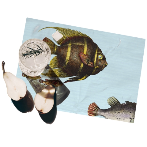 Set mit 2 Tischsets im Meeresdesign 42x30 cm Acquario Aktion