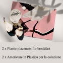 Set 2 Wasserabweisende Platzsets 42x30cm Aironi Rosa Verkauf