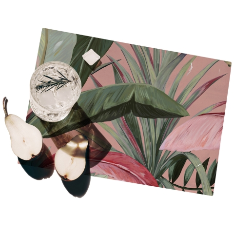 Set aus 2 Tischsets für Frühstück 42x30 Rosa Wald Aktion