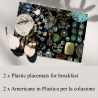 Set: 2 elegante waschbare Platzsets für das Frühstück Gioielli Verkauf