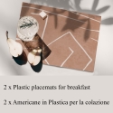 Set aus 2 Tischsets in Rosa mit geometrischem Muster, 42x30 cm, Graffito rosa Verkauf
