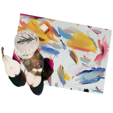 Set aus 2 abwischbaren, farbigen Platzdeckchen aus Kunststoff Pennellate Aktion