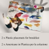 Set aus 2 abwischbaren, farbigen Platzdeckchen aus Kunststoff Pennellate Verkauf