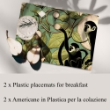 Set aus 2 Tischsets für Frühstück, Motiv Äffchen, grün Verkauf