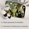 Set aus 2 Tischsets für Frühstück, Motiv Äffchen, grün Verkauf