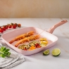 Antihaft-Grillpfanne Granit-Effekt Rosa 28x28 Bisetti Stonerose Verkauf