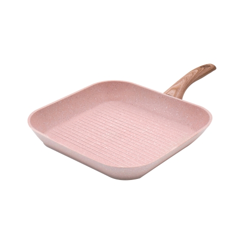 Antihaft-Grillpfanne Granit-Effekt Rosa 28x28 Bisetti Stonerose Aktion