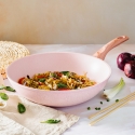 Wokpfanne 28 cm antihaftbeschichtet Granit-Effekt rosa Bisetti Stonerose Verkauf