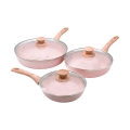 3-teiliges antihaftbeschichtetes Pfannenset aus Aluminium in Rosengranitoptik Stonerose Aktion