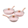 3-teiliges antihaftbeschichtetes Pfannenset aus Aluminium in Rosengranitoptik Stonerose Aktion