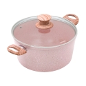 10-teiliges Induktions-Kochtopfset Granit-Effekt in Rosa Stonerose Lagerbestand