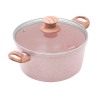 10-teiliges Induktions-Kochtopfset Granit-Effekt in Rosa Stonerose Lagerbestand