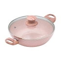 10-teiliges Induktions-Kochtopfset Granit-Effekt in Rosa Stonerose Maße
