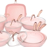 Stonerose 13-teiliges Kochgeschirr-Set, rosé Granit-Effekt, Edelstahlgriff Verkauf