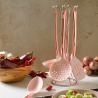 Set 6 Küchenutensilien aus rosa Metall und Silikon Bisetti Stonerose Verkauf