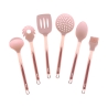 Set 6 Küchenutensilien aus rosa Metall und Silikon Bisetti Stonerose Angebot