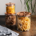 Set mit 3 stapelbaren, platzsparenden und Frische-erhaltenden Vorratsgläsern Stonerose Verkauf