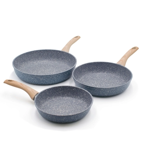 Set aus 3 Antihaft-Aluminium-Pfannen mit Holzgriff Pierre Gourmet Aktion
