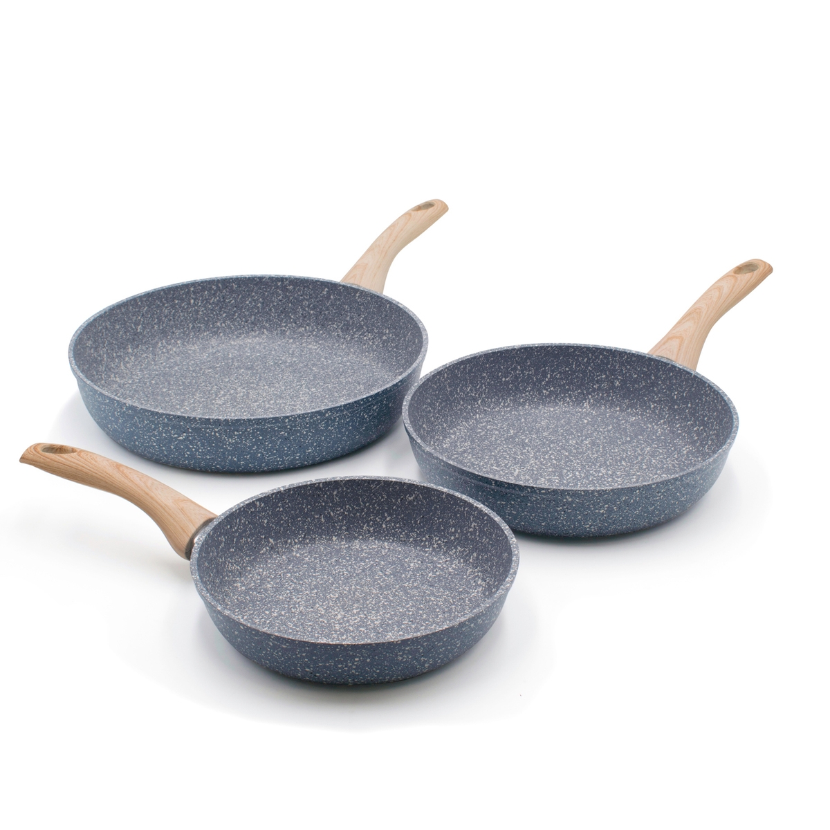 Set aus 3 Antihaft-Aluminium-Pfannen mit Holzgriff Pierre Gourmet Aktion Set aus 3 Antihaft-Aluminium-Pfannen mit Holzgriff Pierre Gourmet Aktion