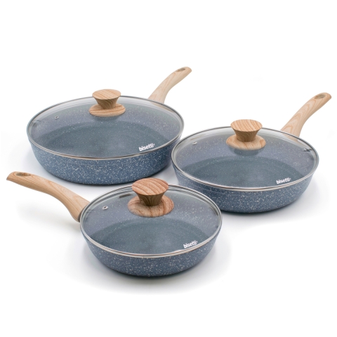 3-teiliges Set aus antihaftbeschichteten Aluminium-Pfannen mit Deckel Pierre Gourmet Aktion