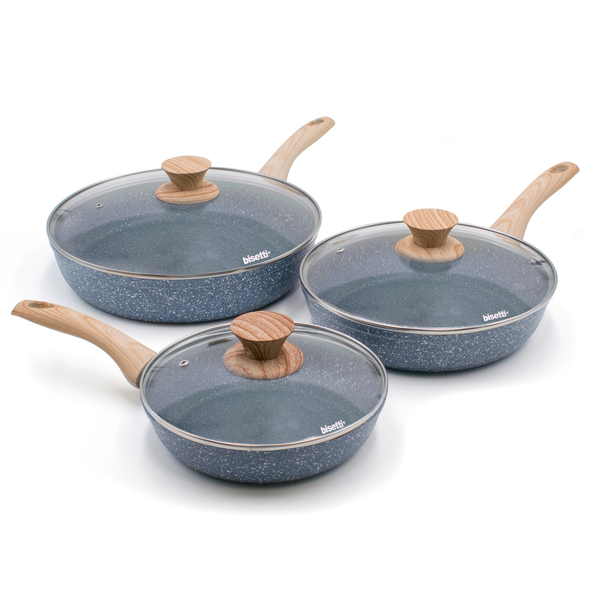 3-teiliges Set aus antihaftbeschichteten Aluminium-Pfannen mit Deckel Pierre Gourmet Aktion 3-teiliges Set aus antihaftbeschichteten Aluminium-Pfannen mit Deckel Pierre Gourmet Aktion