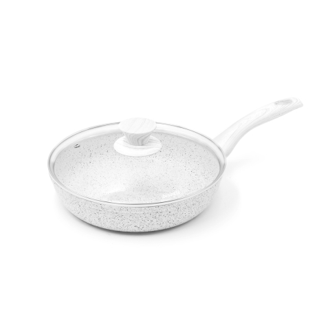 Antihaft-Aluminium-Pfanne 24cm mit weißem Holzgriff Stonewhite Aktion