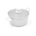 Antihaft-Kasserolle 24cm mit weißem Holzgriff Bisetti Stonewhite Aktion