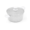 Antihaft-Kasserolle 24cm mit weißem Holzgriff Bisetti Stonewhite Aktion