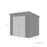 Casetta Box für Gartenwerkzeuge aus Polypropylen 238x191x215cm Bolsena Auswahl