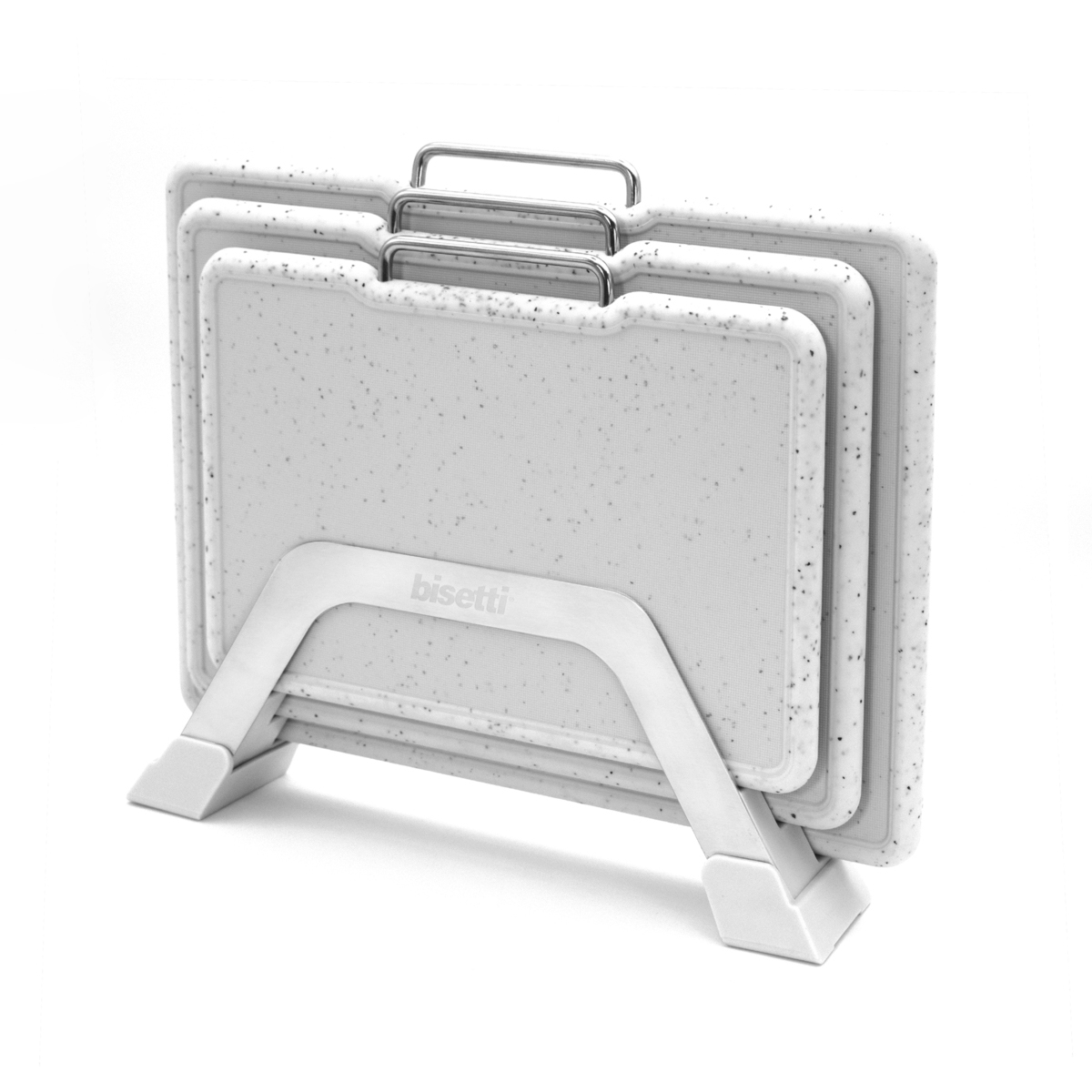 Set aus 3 Granit-Effekt Kunststoff-Schneidebrettern Bisetti Stonewhite Aktion Set aus 3 Granit-Effekt Kunststoff-Schneidebrettern Bisetti Stonewhite Aktion