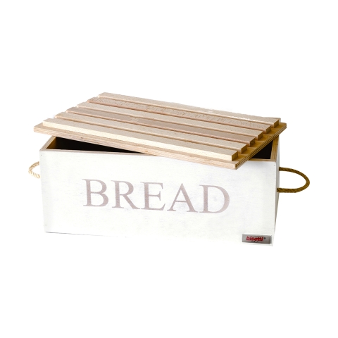 Brotkasten mit Holzschneidebrett Bisetti Stonewhite Aktion
