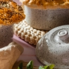 Set aus 2 Cocotte-Auflaufformen aus Keramik Stoneware Bisetti Stonewhite Lagerbestand