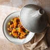 Marokkanischer Tajine-Topf antihaftbeschichtet 26cm Bisetti Stonewhite Verkauf