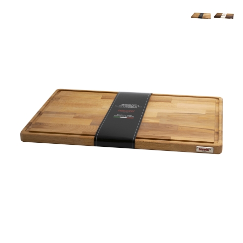 Großes Holz-Schneidebrett mit Saftrille 50x35x2cm Bisetti Aktion