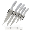 Set aus 5 Edelstahl-Küchenmessern mit transparentem Block Stonewhite Angebot
