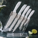 Set aus 5 Edelstahl-Küchenmessern mit transparentem Block Stonewhite Verkauf