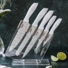 Set aus 5 Edelstahl-Küchenmessern mit transparentem Block Stonewhite Verkauf