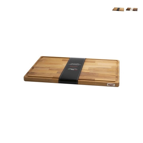 Holz-Küchenbrett mit Saftrille 35x23x2cm Bisetti Aktion