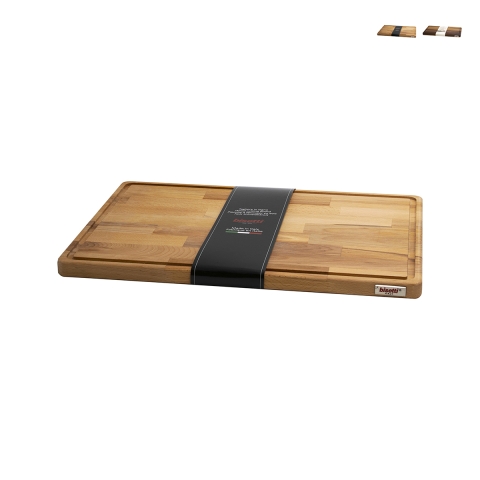 Holz-Schneidebrett 45x30x2cm mit Saftrille Bisetti Aktion