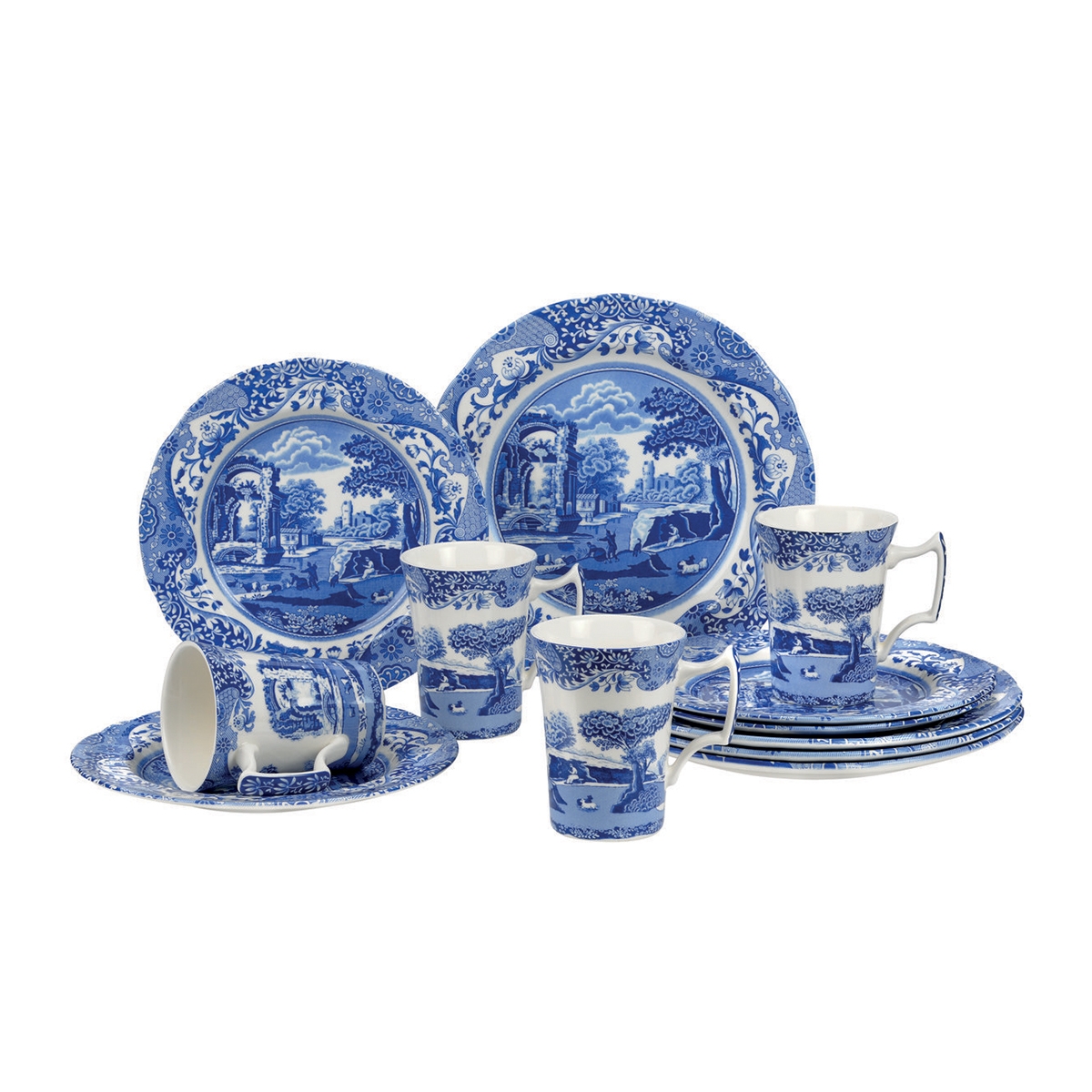 Tafelservice aus Terrakotta im englischen Stil, 12-teilig, Blue Italian Aktion Tafelservice aus Terrakotta im englischen Stil, 12-teilig, Blue Italian Aktion