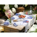 Set mit 4 flachen Tellern aus Terrakotta im englischen Stil 27x27x2cm Blue Italian Angebot