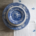 Set mit 4 flachen Tellern aus Terrakotta im englischen Stil 27x27x2cm Blue Italian Sales