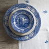 Set mit 4 flachen Tellern aus Terrakotta im englischen Stil 27x27x2cm Blue Italian Sales