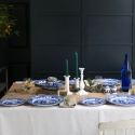 Set mit 4 flachen Tellern aus Terrakotta im englischen Stil 27x27x2cm Blue Italian Rabatte