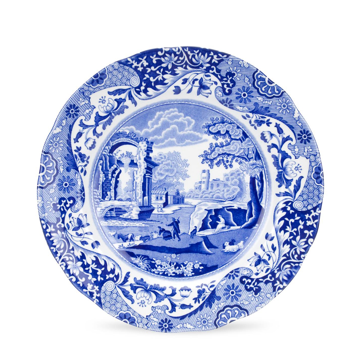 4er-Set flache Teller mittelgroß, dekoriert im englischen Stil, Terrakotta, Blue Italian Aktion 4er-Set flache Teller mittelgroß, dekoriert im englischen Stil, Terrakotta, Blue Italian Aktion
