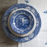 Set 4 kleine Teller aus Terrakotta im englischen Stil 19x19x2 cm Blue Italian Verkauf